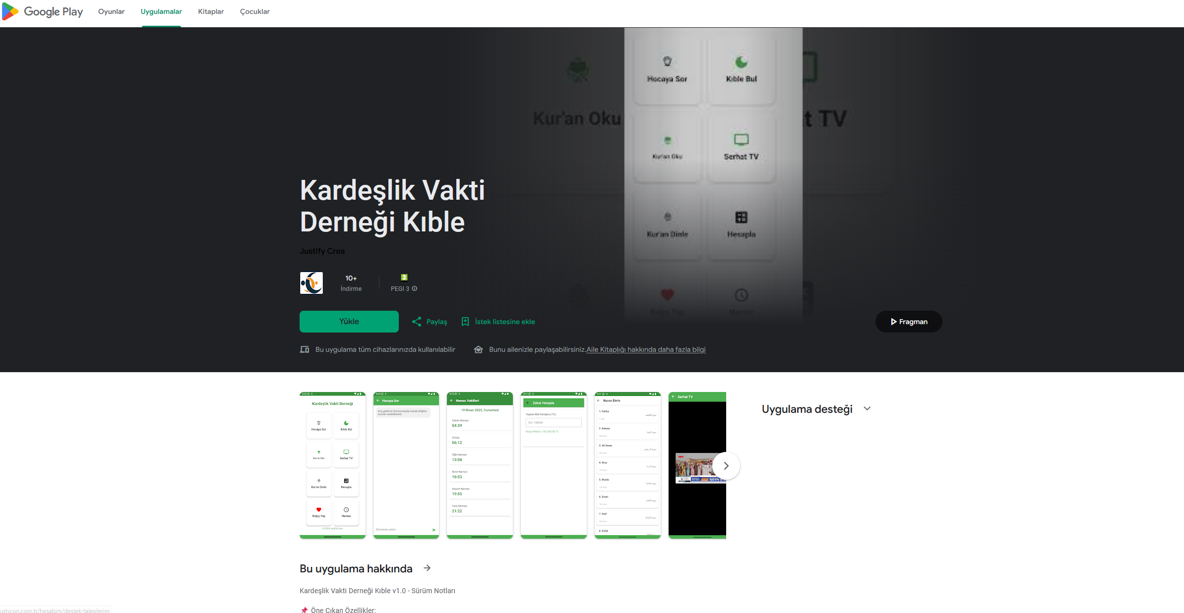 Kardeşlik Vakti Derneği Kıble Uygulaması
